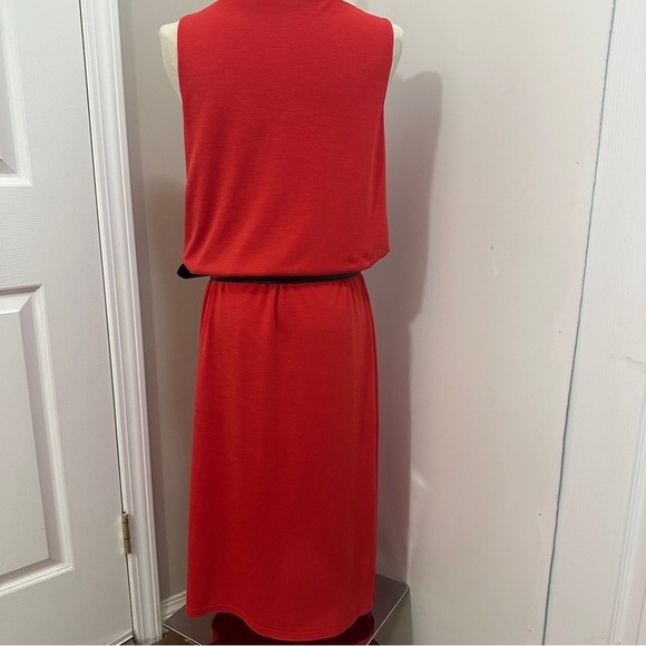 RW&CO Red Sheath Midi Dress Sleeveless Halter fits (M/S) - Picture 4 of 13